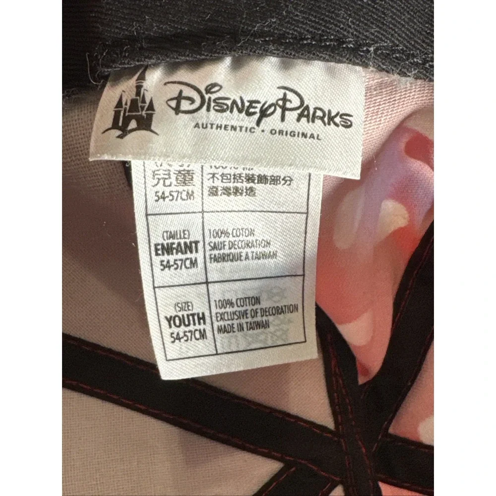 Disneyland Minnie Mouse‎ Ear Hat  Red Bow Baseball Hat YOUTH SnapBack